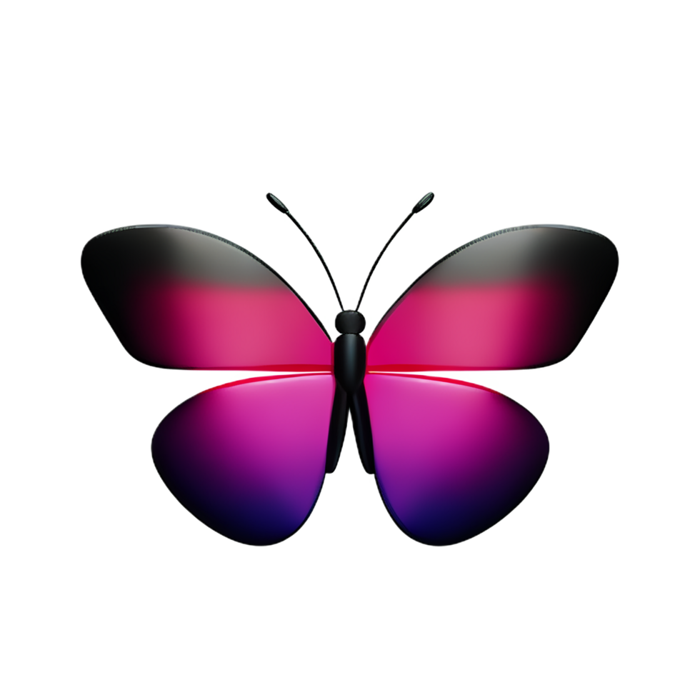 butterfly 3d icon illustration png