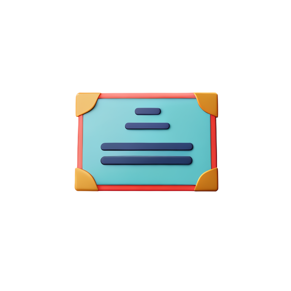 certificate 3d rendering icon illustration png