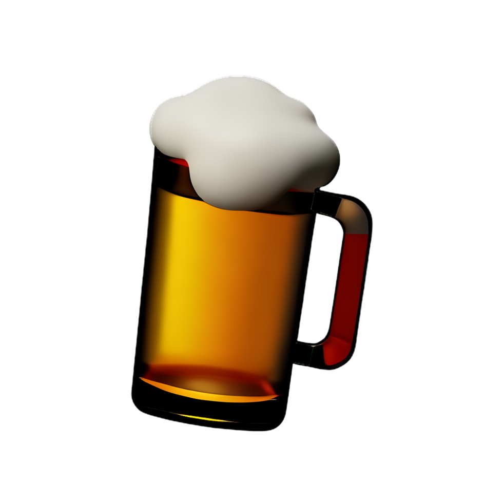 Bière 3d le rendu icône illustration png