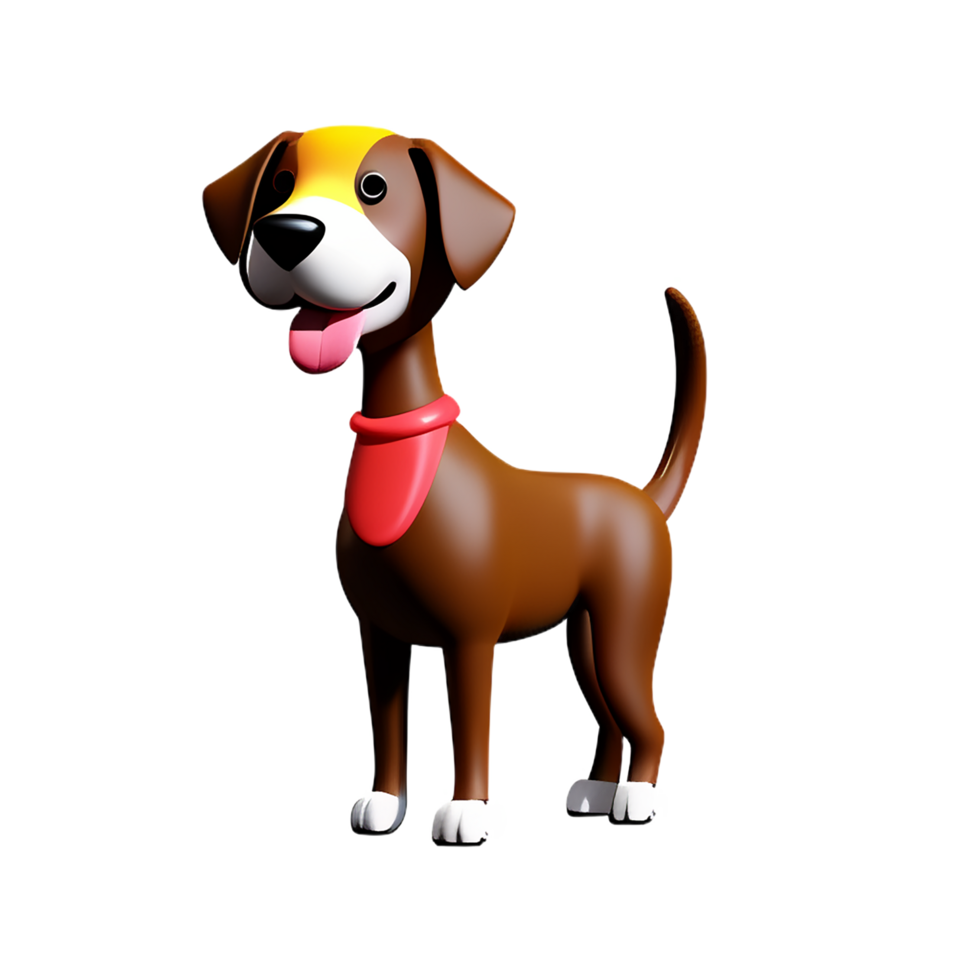 cute dog 3d illustration icon png