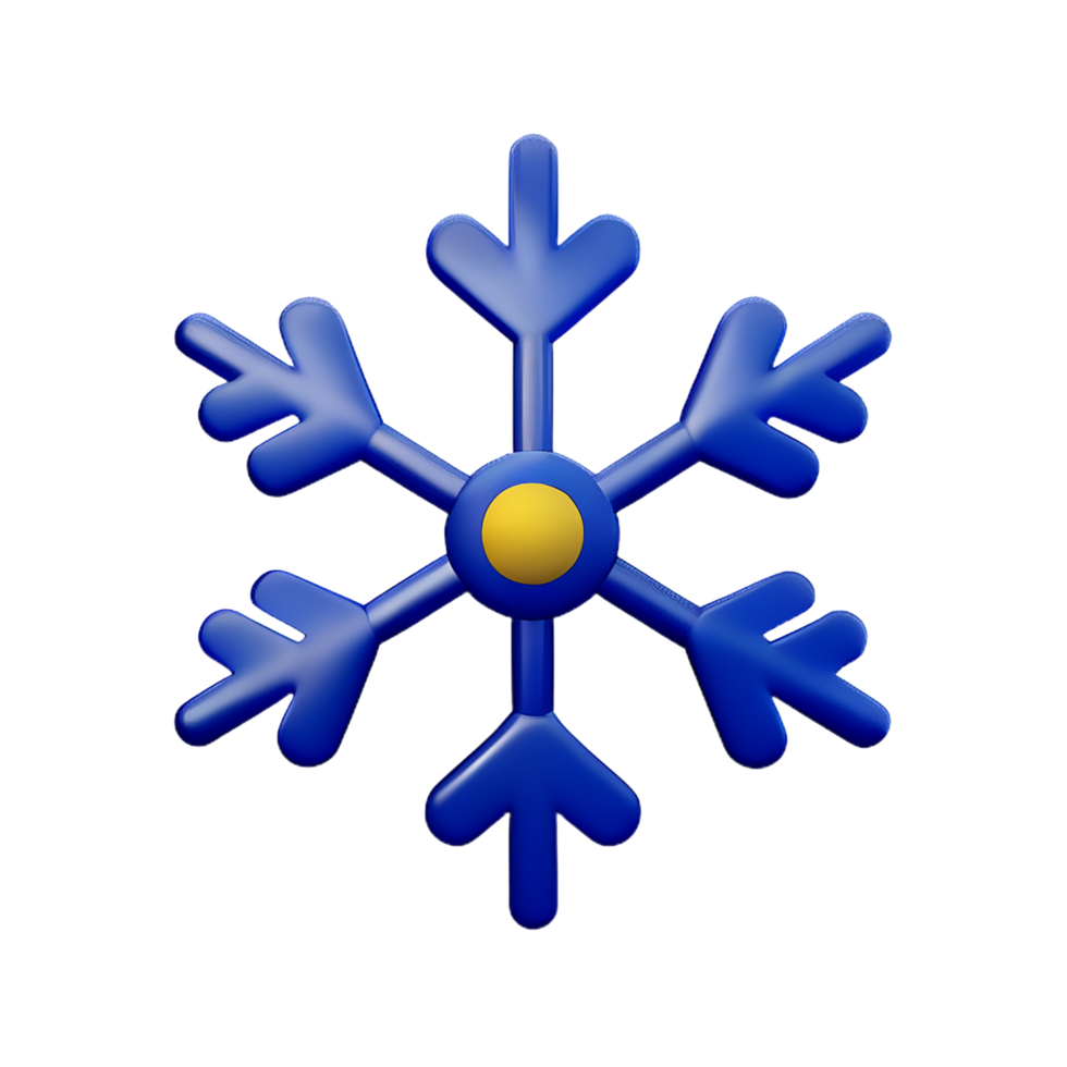 snowflake 3d rendering icon illustration png