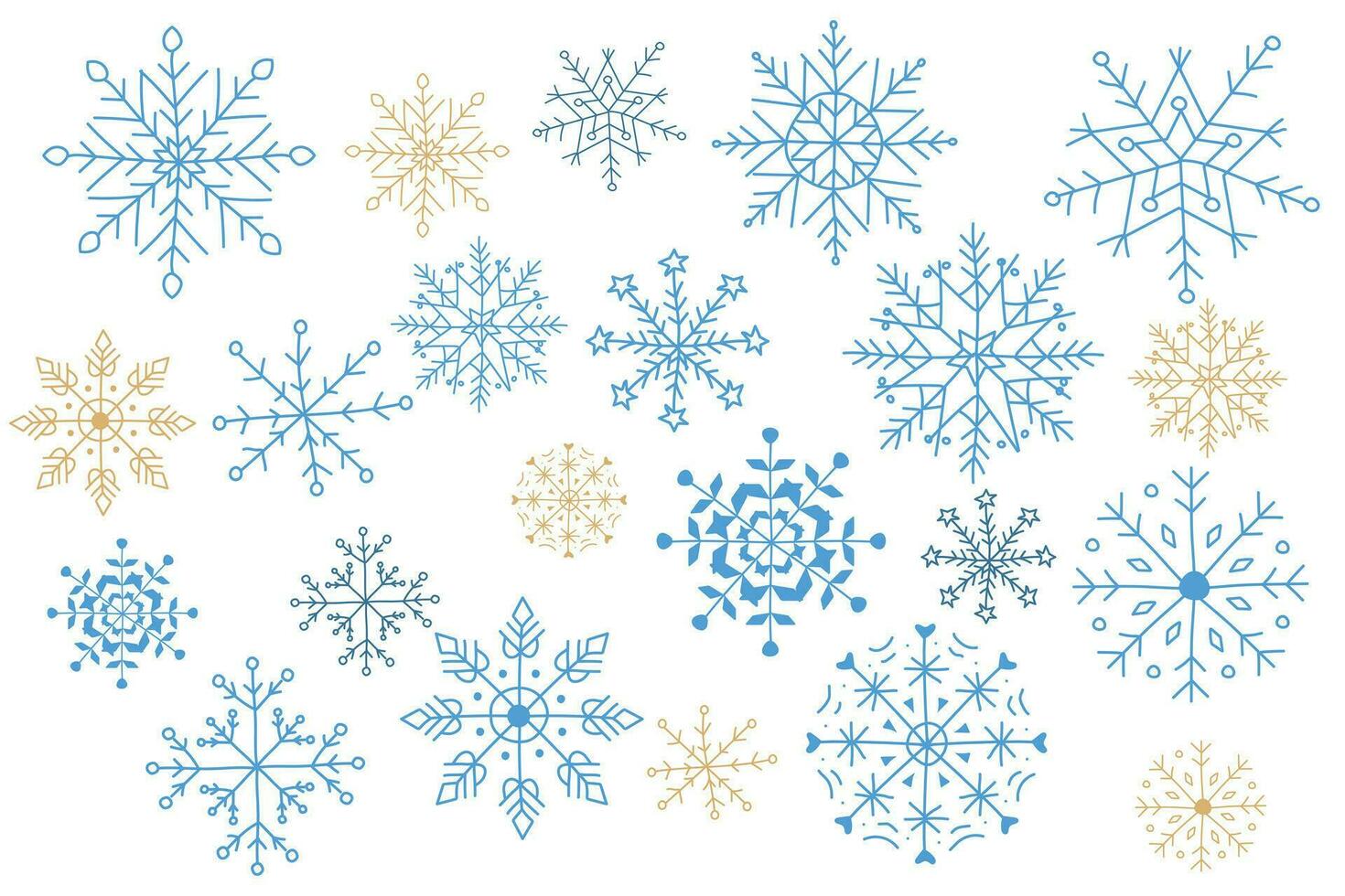 copos de nieve mano dibujado. invierno modelo diseño. vector