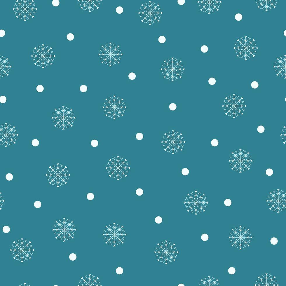 Blue winter background, seamless winter pattern with snowflakes. vector