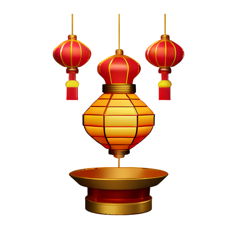 chinese new year lantern 3d icon png