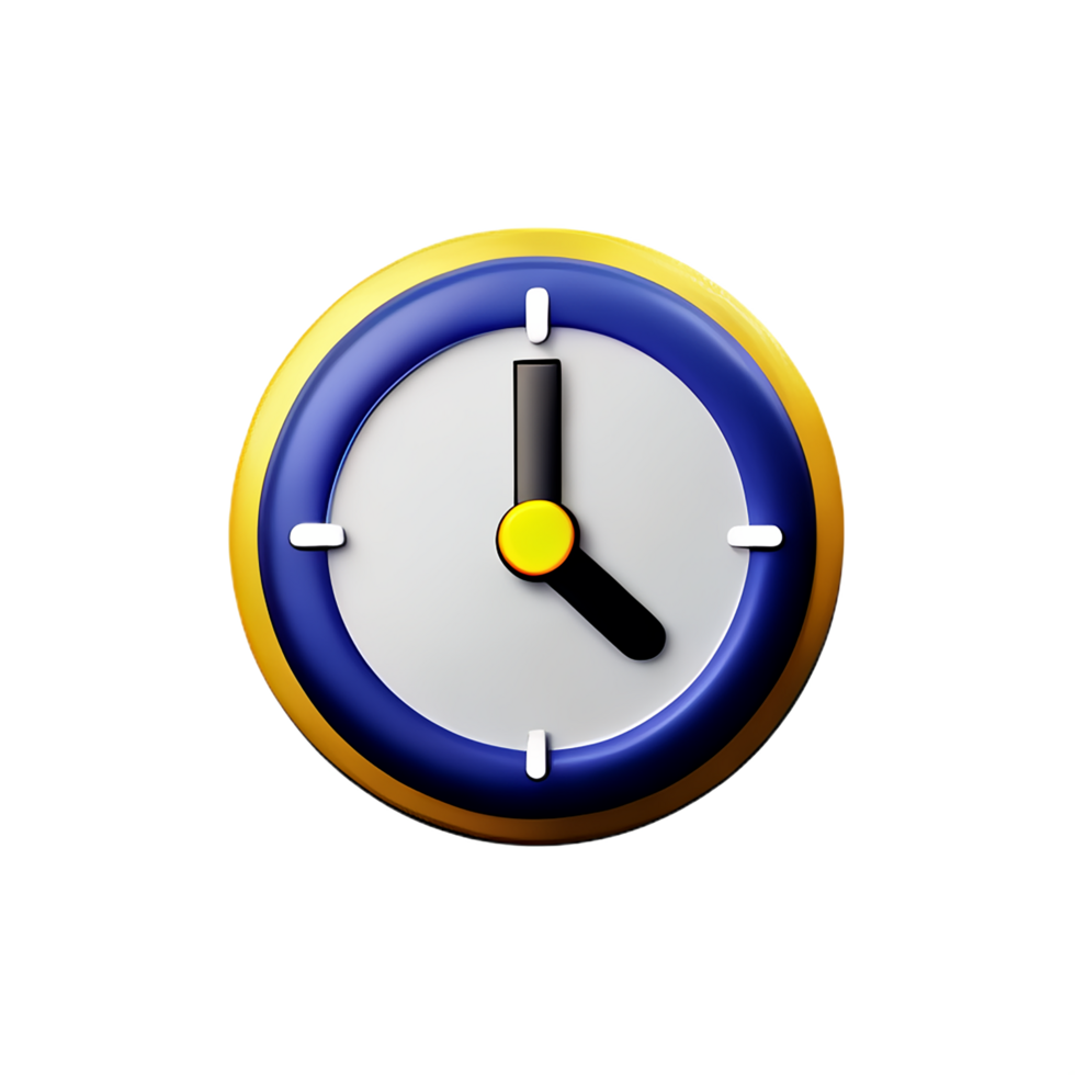 clock 3d icon illustration png