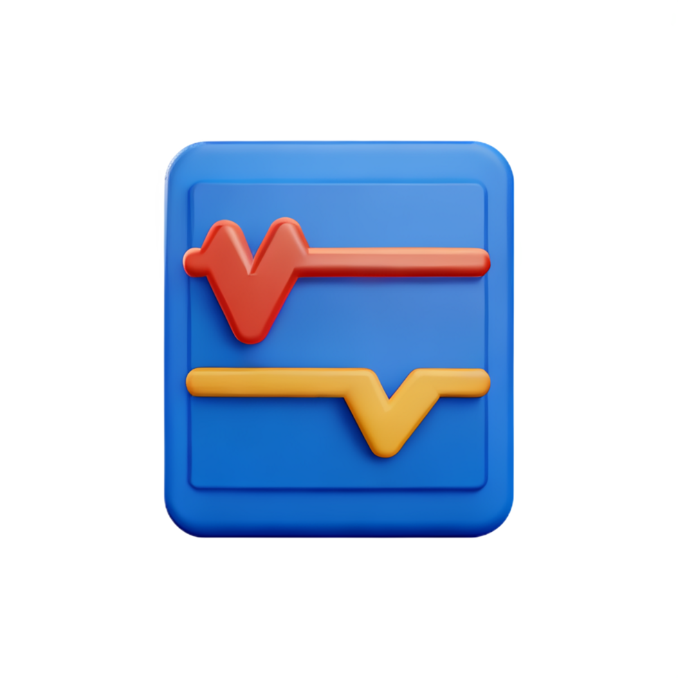 battement de coeur moniteur 3d médical et soins de santé icône png