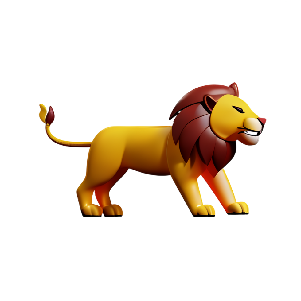 lion 3d icon illustration png