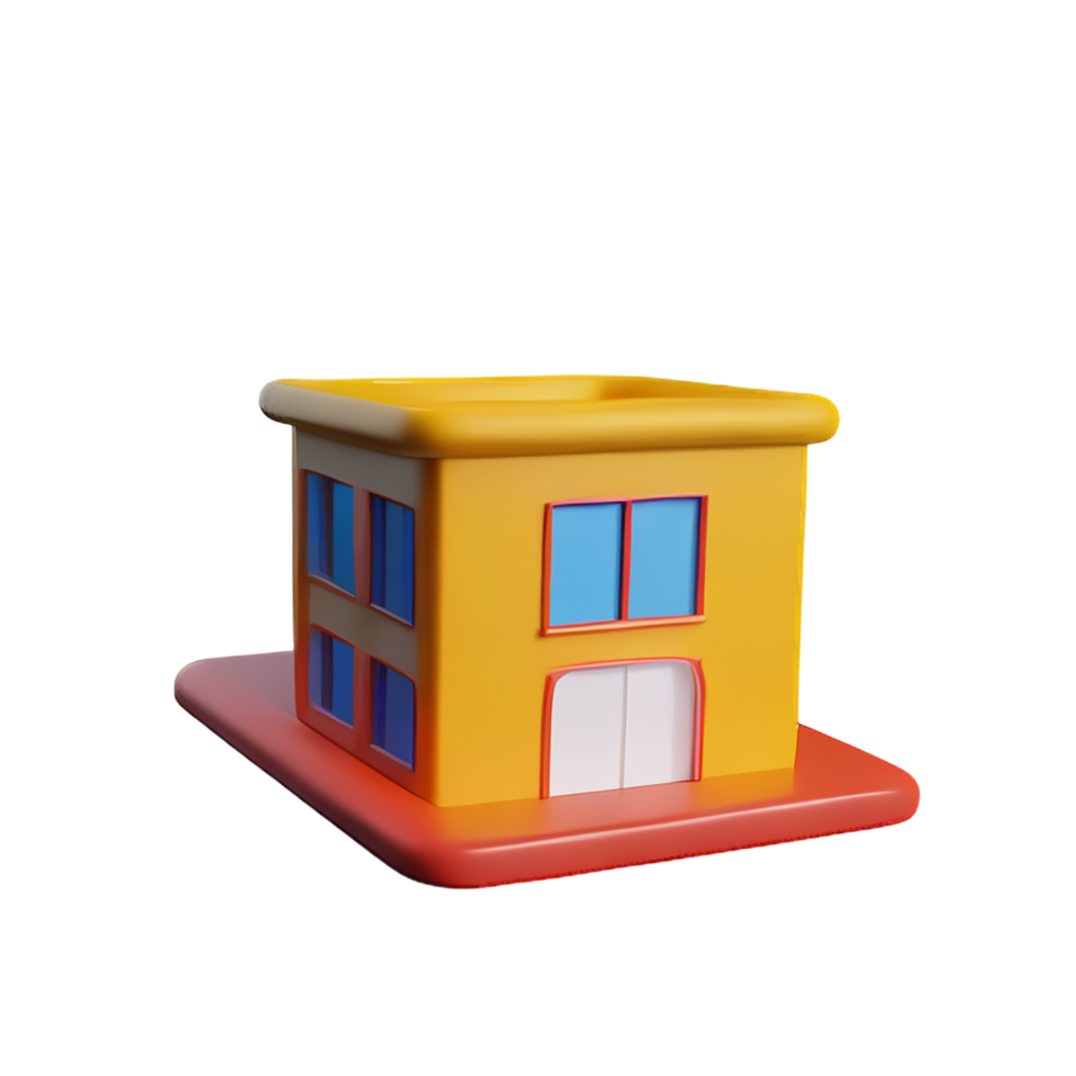 edificio 3d representación icono ilustración png