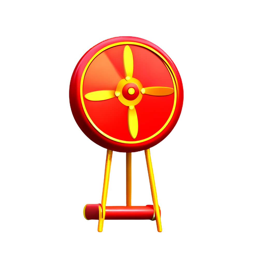 chinese new year icon gong drum 3d render png