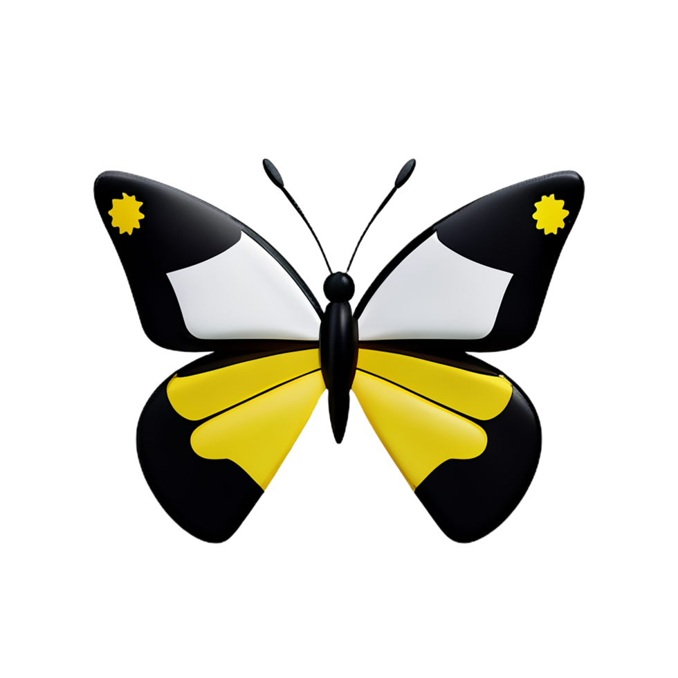 butterfly 3d icon illustration png
