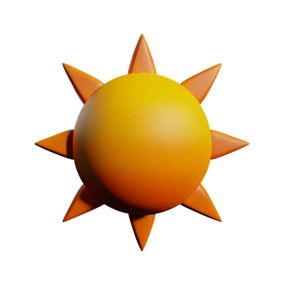 Sun 3d illustration icon png