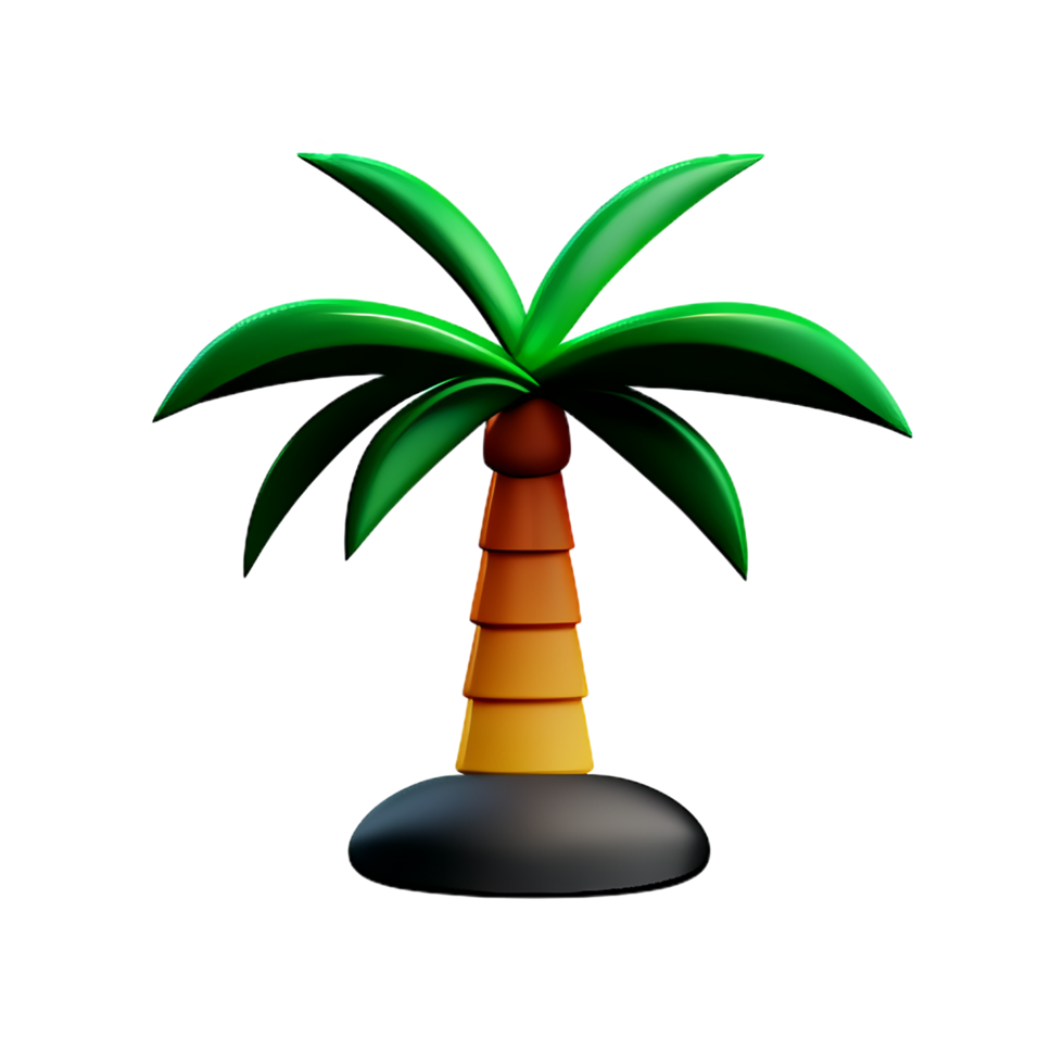Palm tree 3d rendering icon illustration png