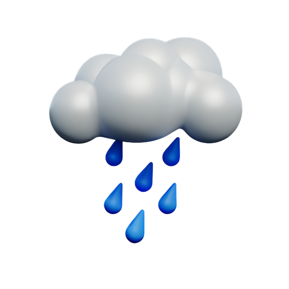 Rain 3d rendering icon illustration png