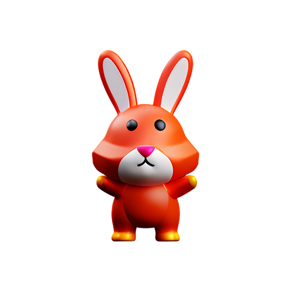 chinese new year icon cute rabbit character 3d render png