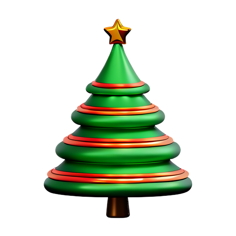 christmas 3d christmas tree with shiny ornaments png