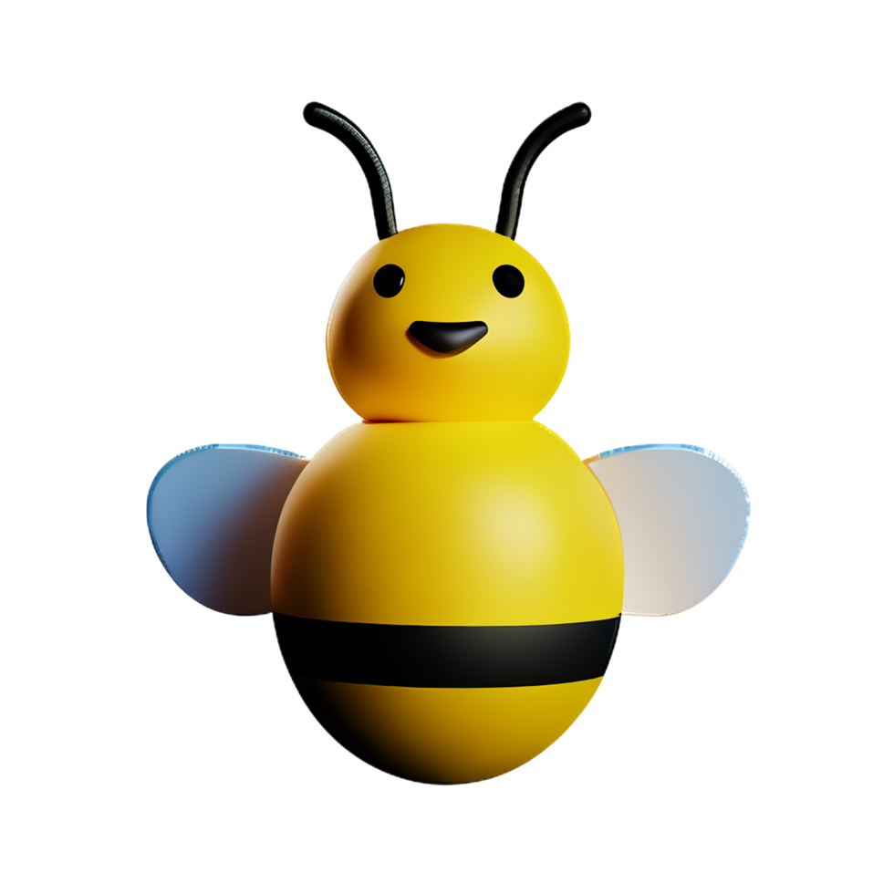 bee 3d rendering icon illustration png