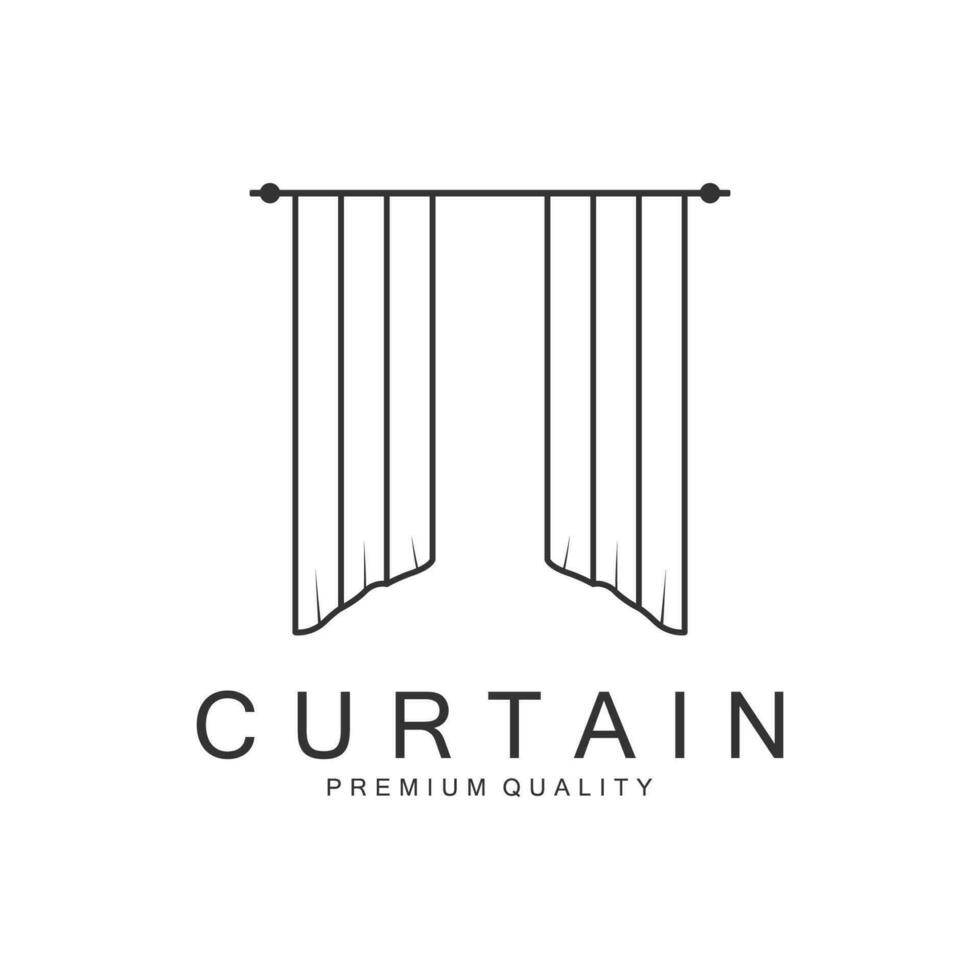 Simple Curtain Logo Template. Curtain Logo For Decoration Of Homes, Apartments, Hotels And Curtain Shops. vector