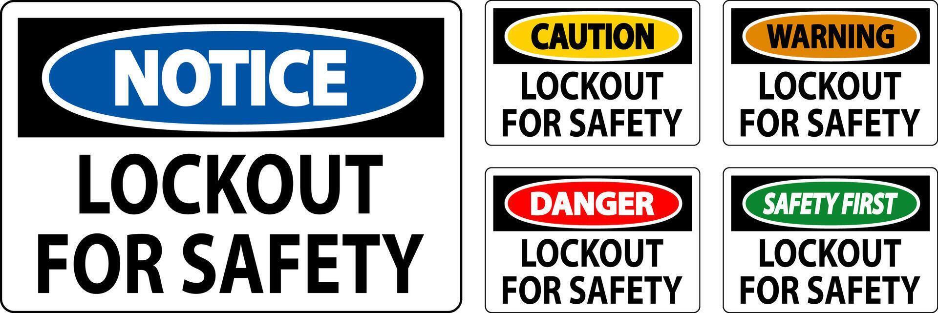 Caution Sign, Lockout For Safety vector