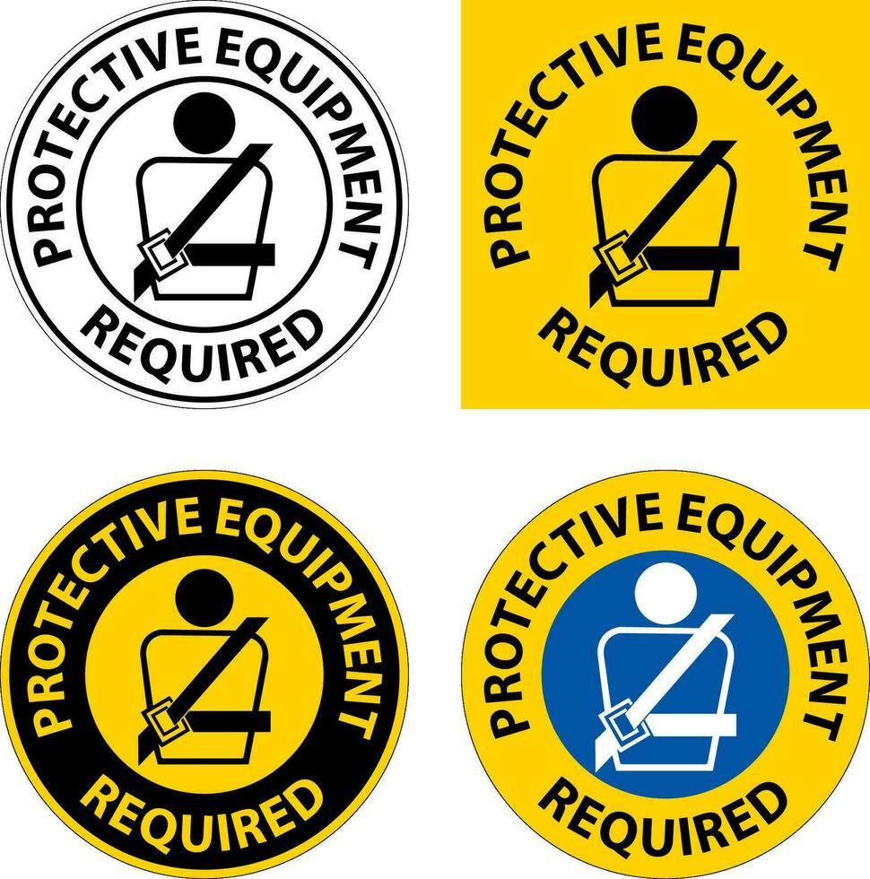 Floor Sign, Protective Equipment Required vector