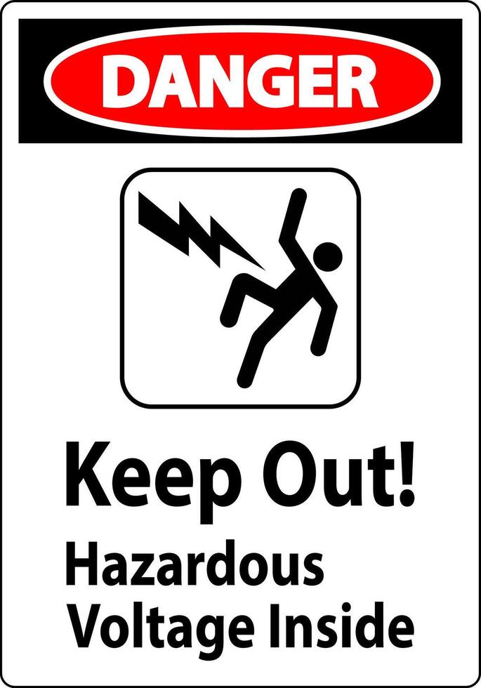 Danger Sign - Keep Out Hazardous Voltage Inside vector