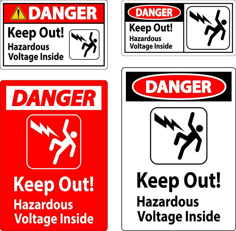 Danger Sign - Keep Out Hazardous Voltage Inside vector
