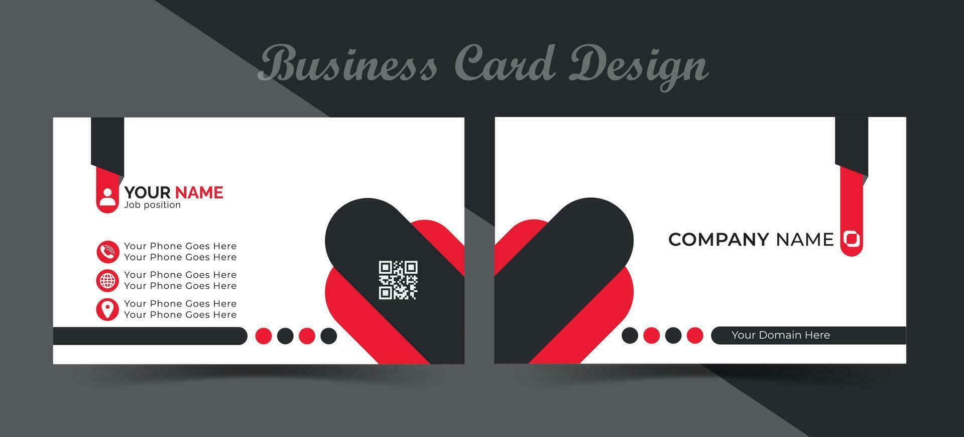 Luxury and elegant dark black blue business card design with curve style minimalist print template. Modern business card design with shadow effect. vector