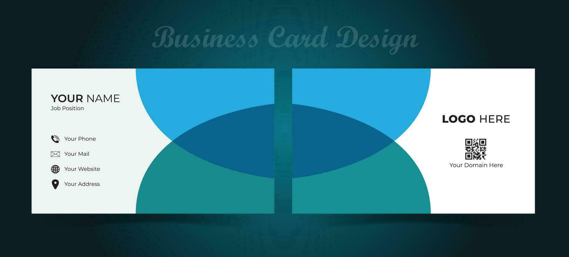 Business cards design and vector modern and creative blue business card template
