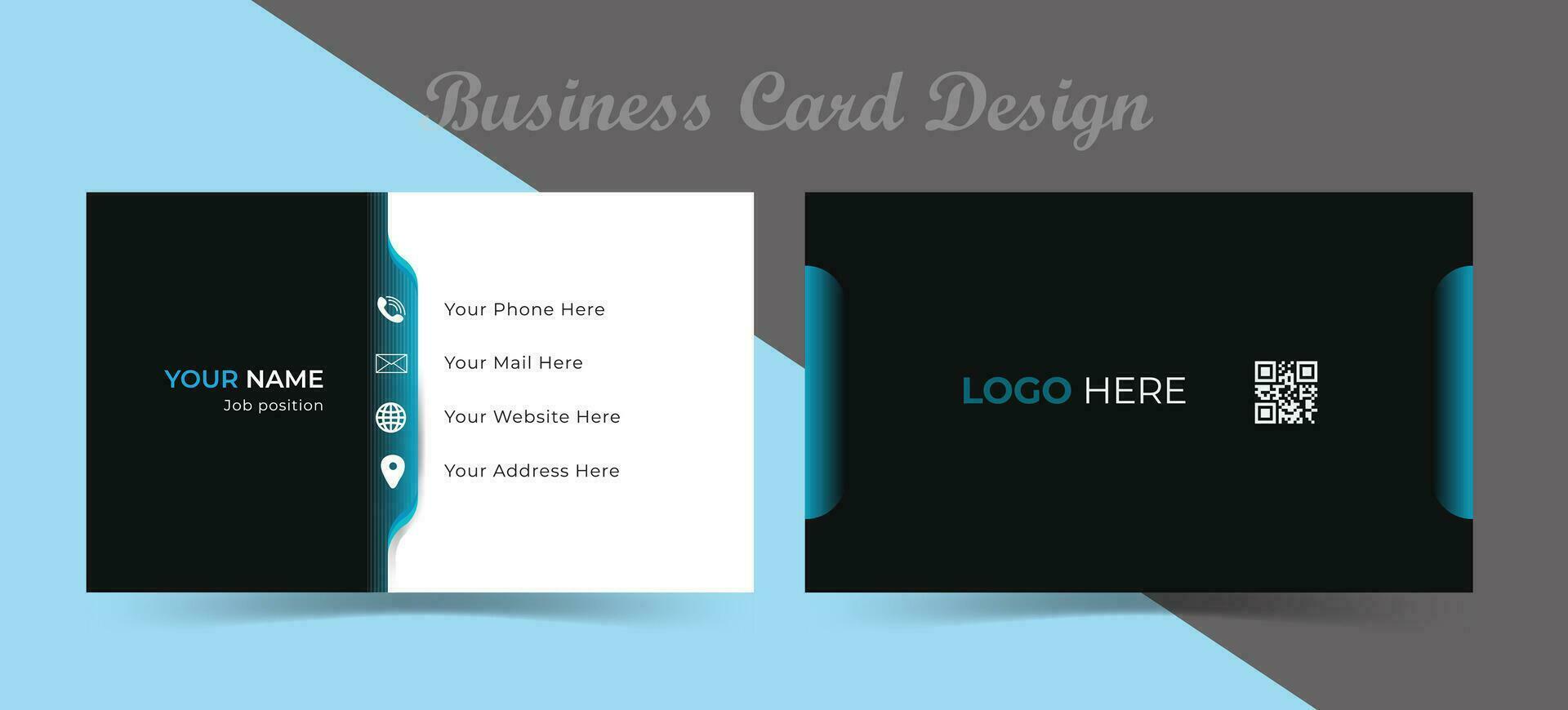 creativo y minimalista negocio tarjeta con modelo antecedentes. negocio tarjeta con oscuro azul color y real efecto. vector