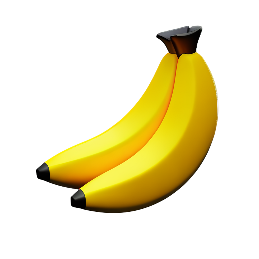 banana 3d rendering icon illustration png