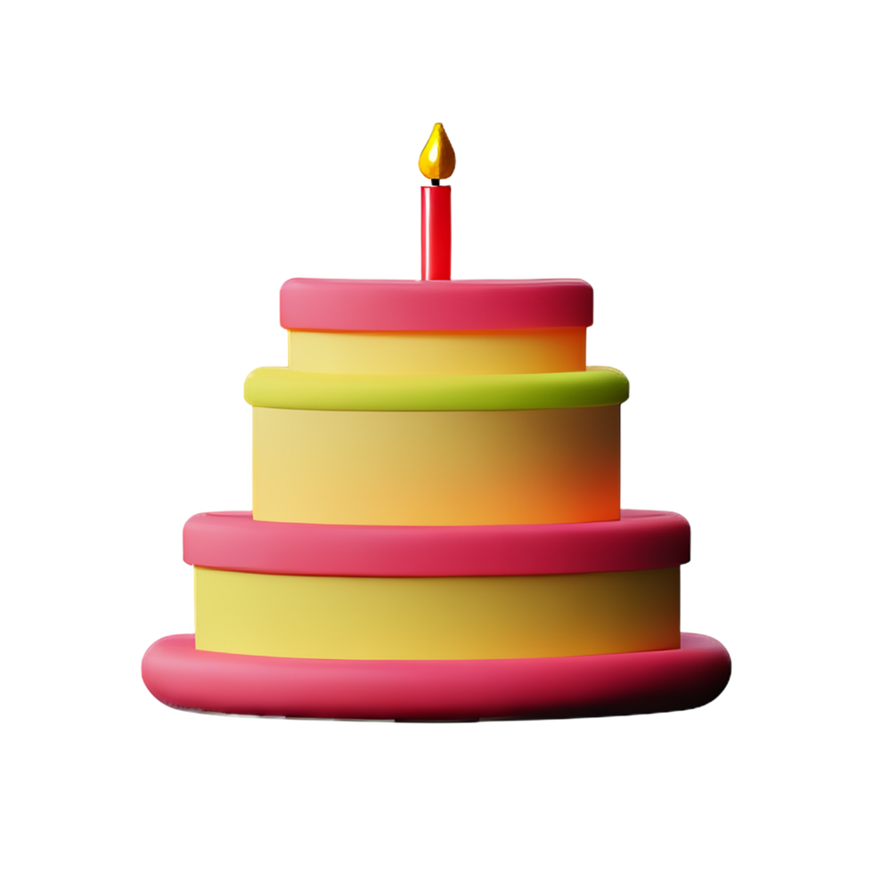 Geburtstag Kuchen 3d Rendern Symbol Illustration png