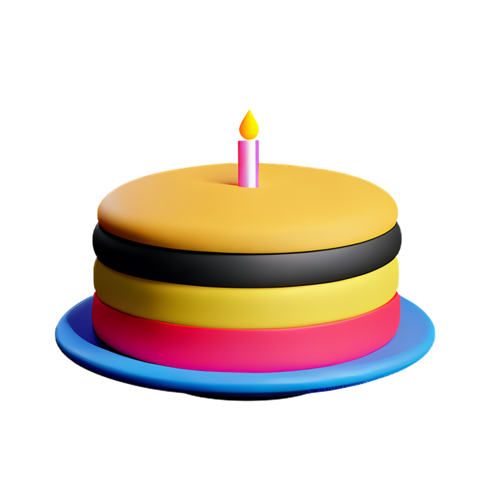 Birthday cake 3d rendering icon illustration png