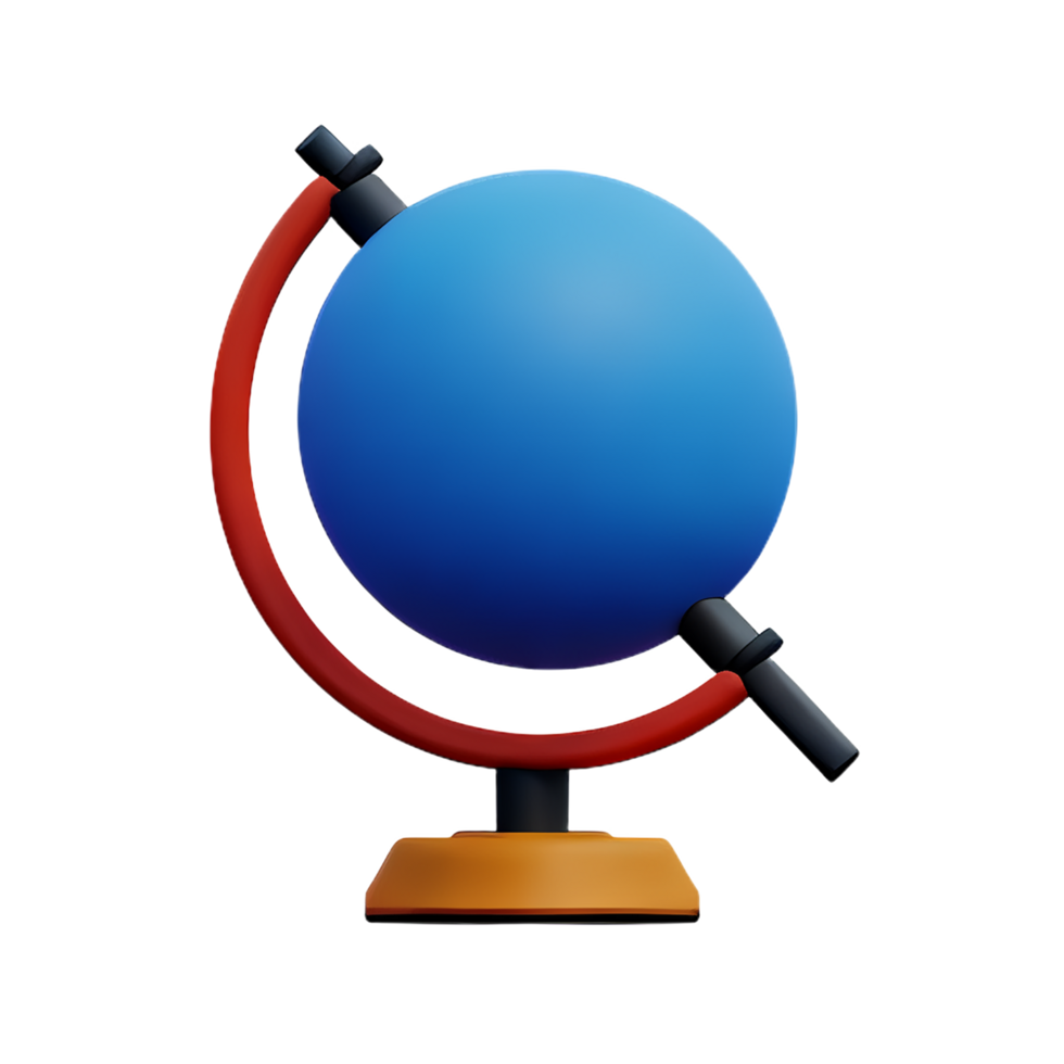 globe 3d rendering icon illustration png