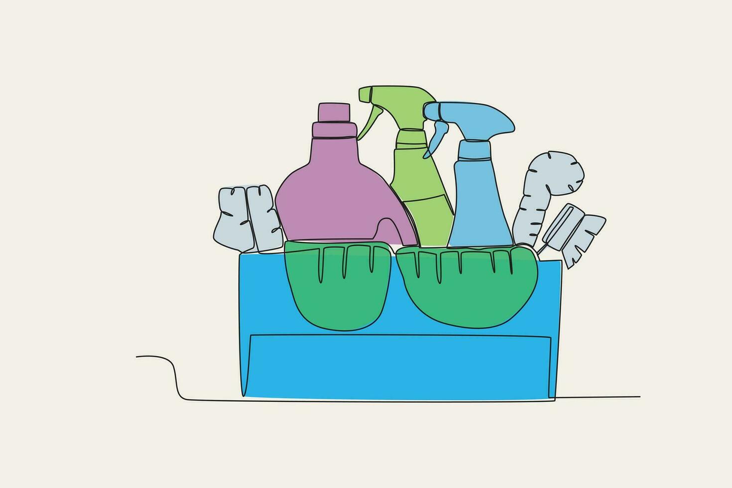 Color illustration of a hygiene supplies set vector