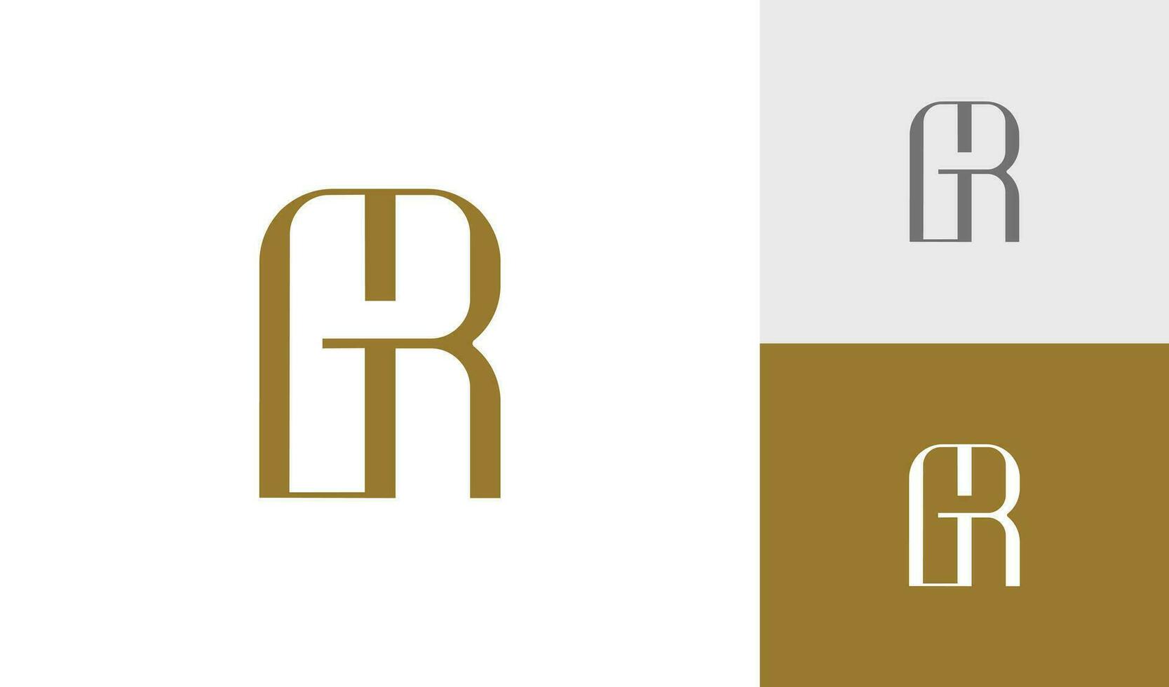 Elegant letter GR initial monogram logo design vector
