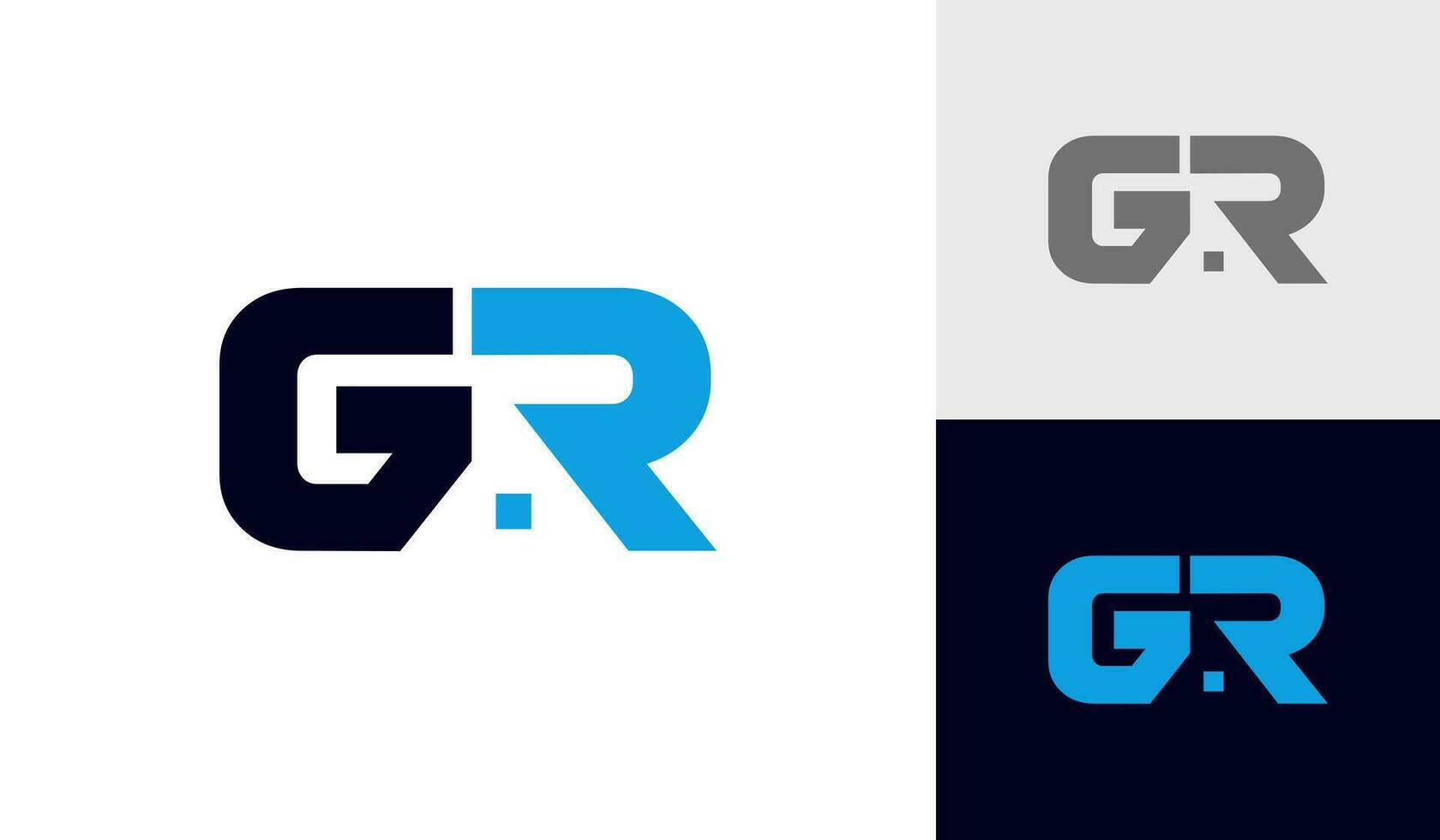 Letter GR initial monogram with house roof logo design vector