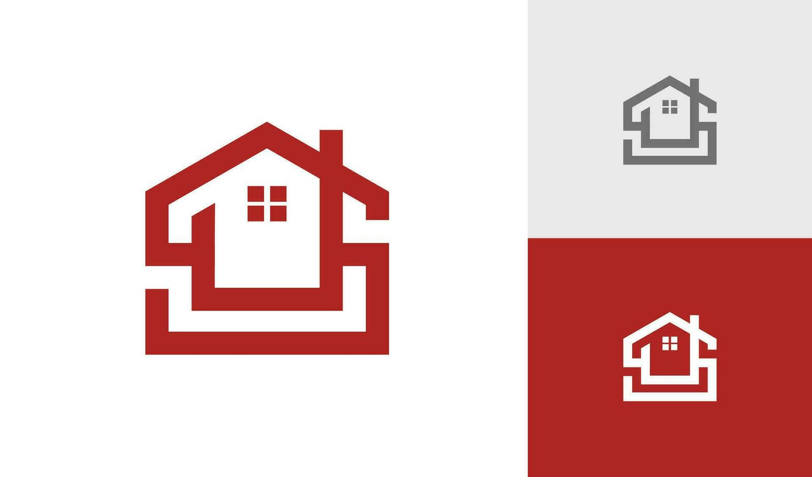 Letter SJ initial monogram with house logo design vector
