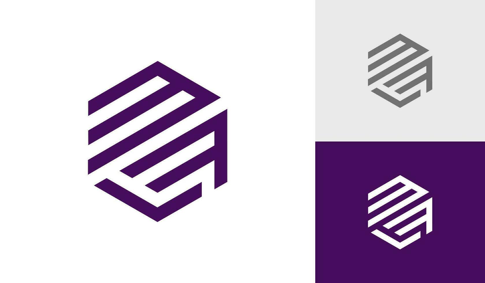 Letter MLF initial hexagon monogram logo design vector