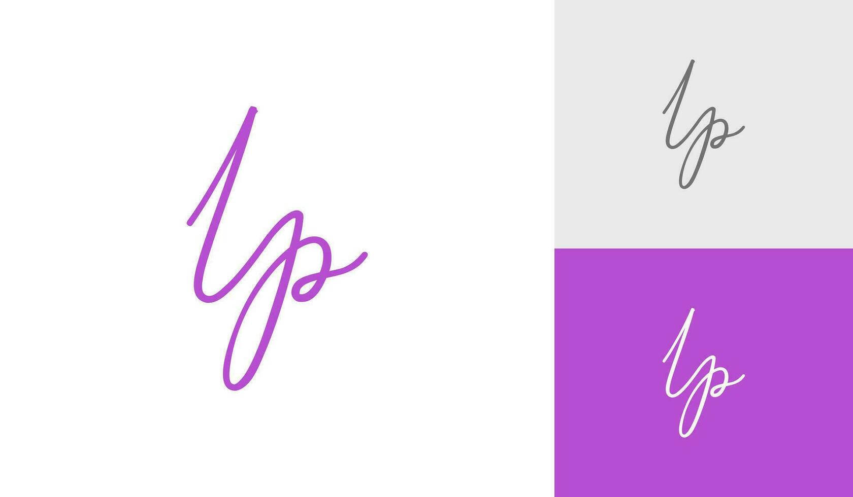 Handwritting or signature letter LP monogram logo design vector