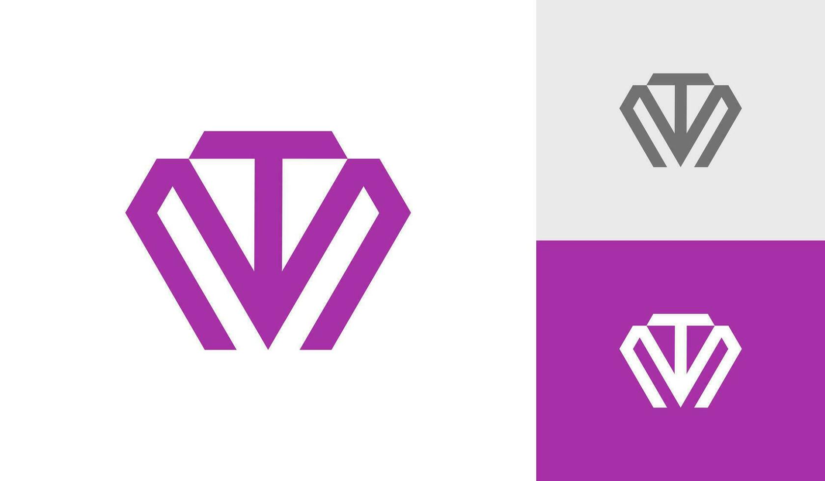 Letter TM or MT monogram logo design vector