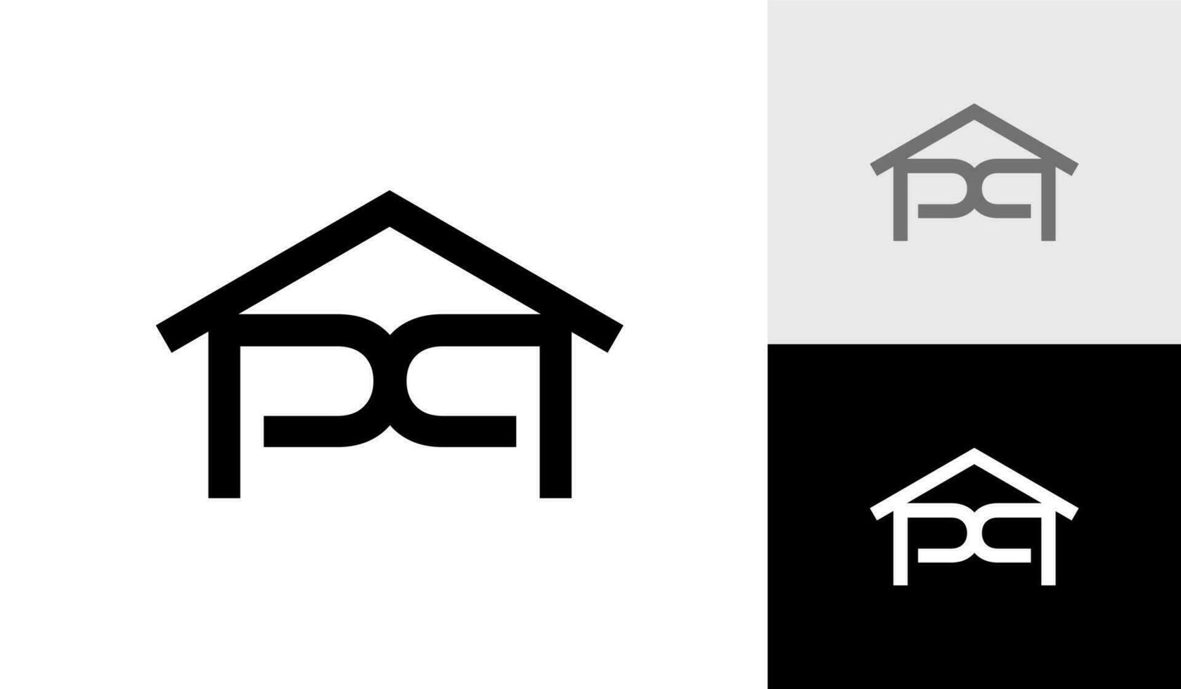 Letter PP initial monogram with house roof logo design vector