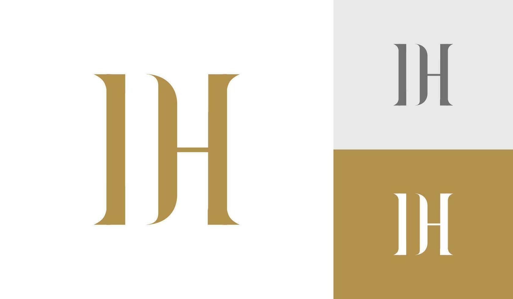 Letter DH initial monogram logo design vector
