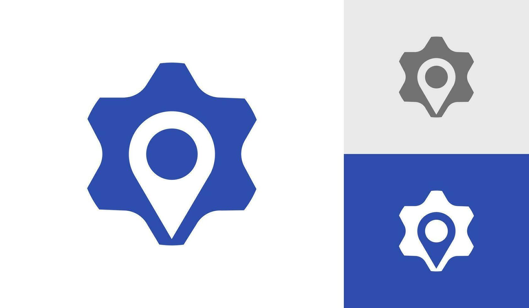 Configuration icon with pin location vector