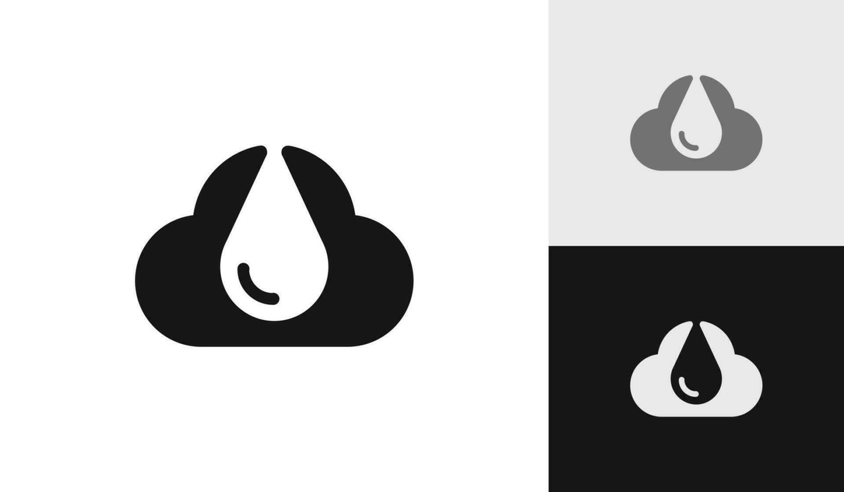 Cloud icon with raindrop logo design vector