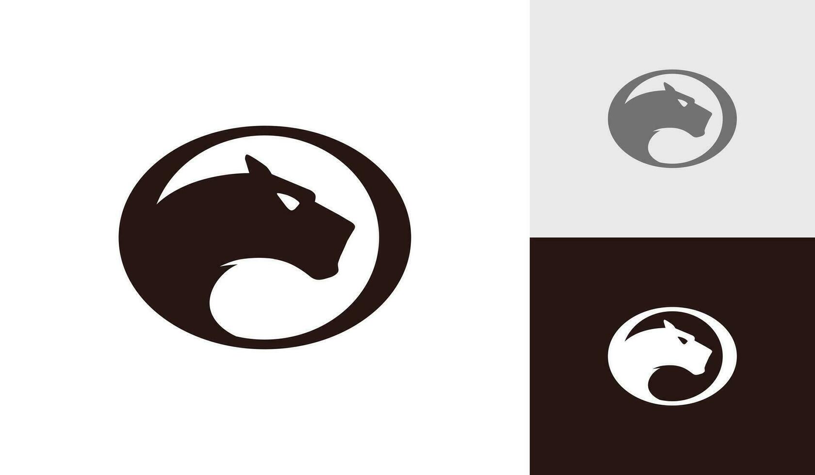 Panther head logo design vector