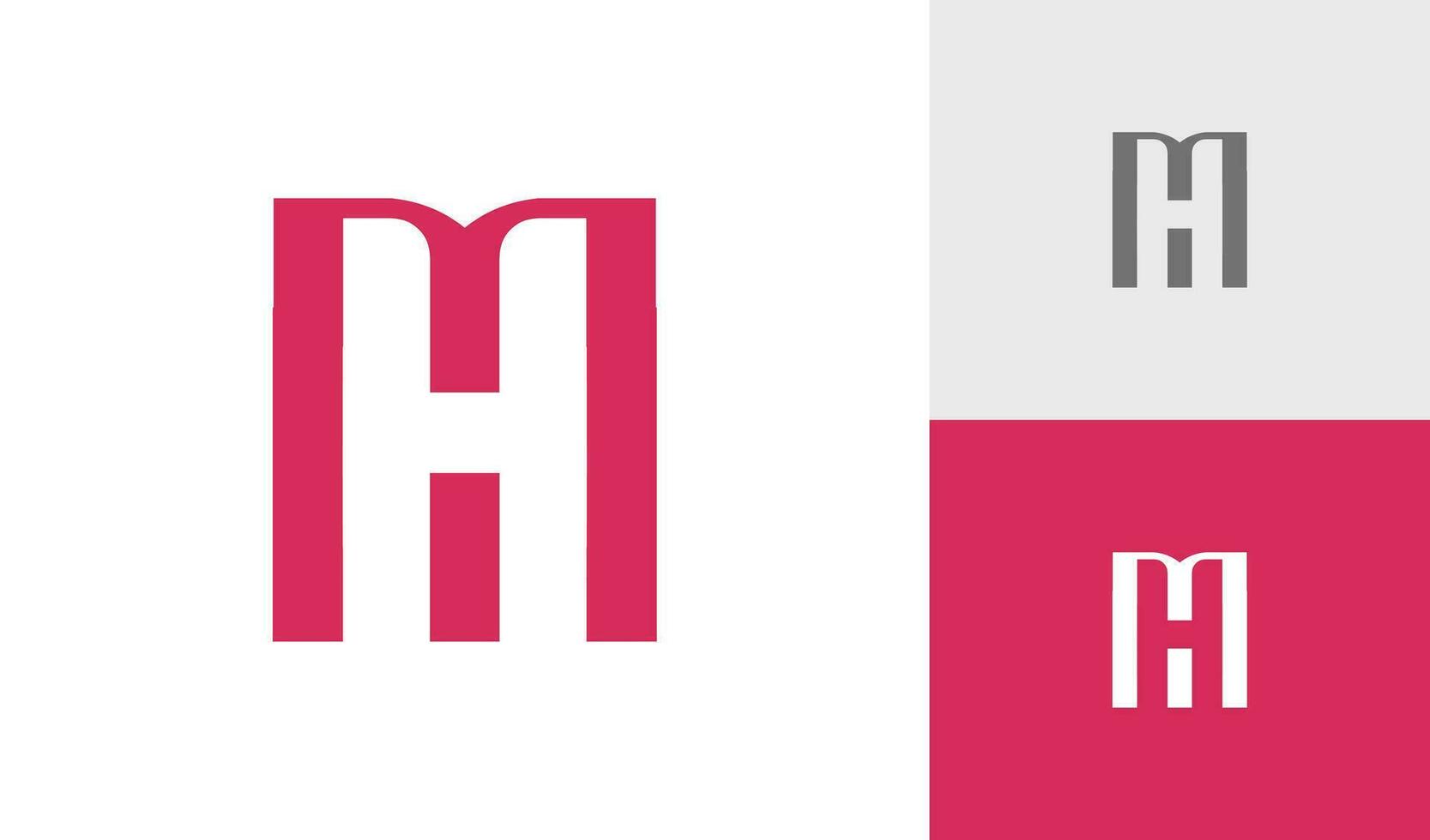 Letter MH or HM monogram logo design vector