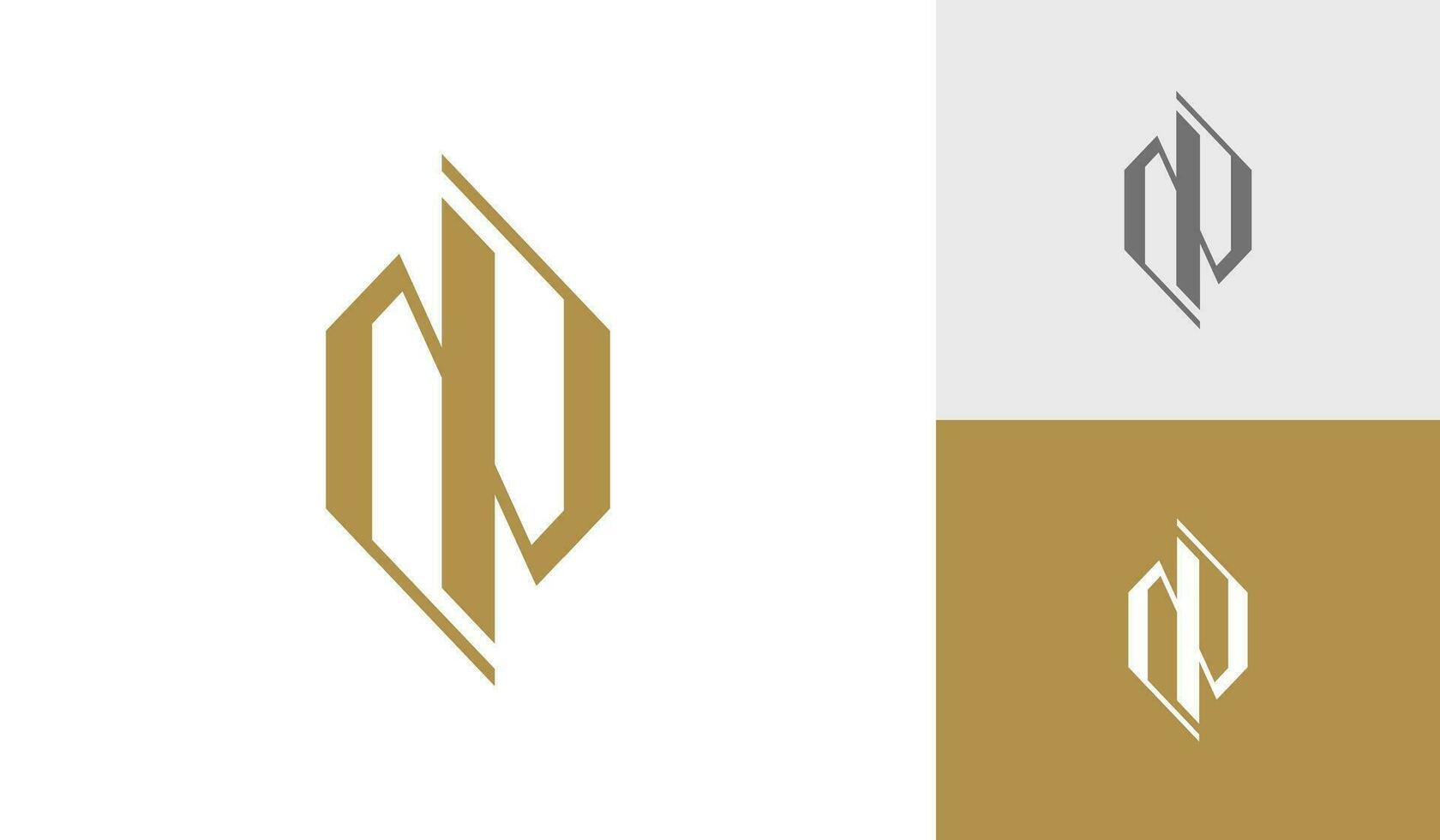 Luxury letter IN or NI initial monogram logo design vector