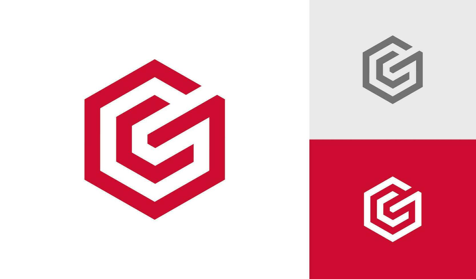 Letter GC initial hexagon monogram logo design vector
