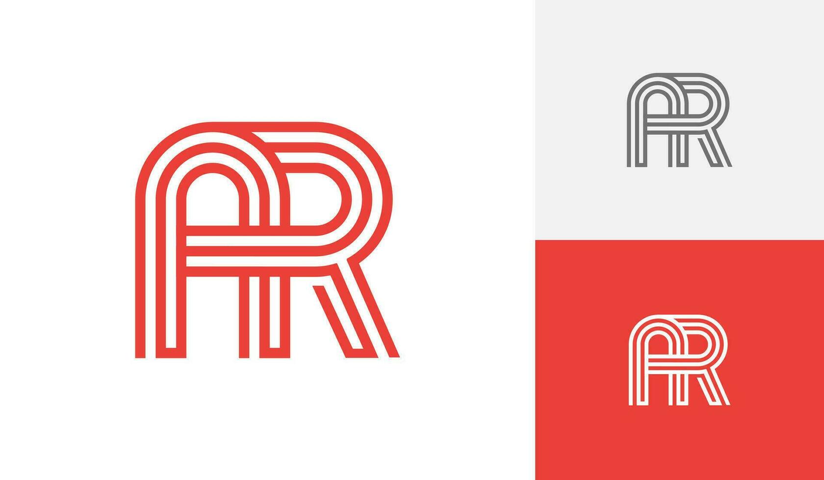 Letter AR monoline initial monogram logo vector