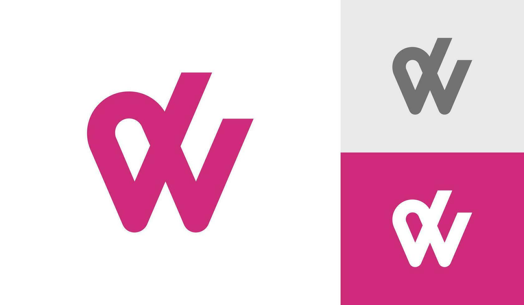 letra dw inicial monograma logo diseño vector