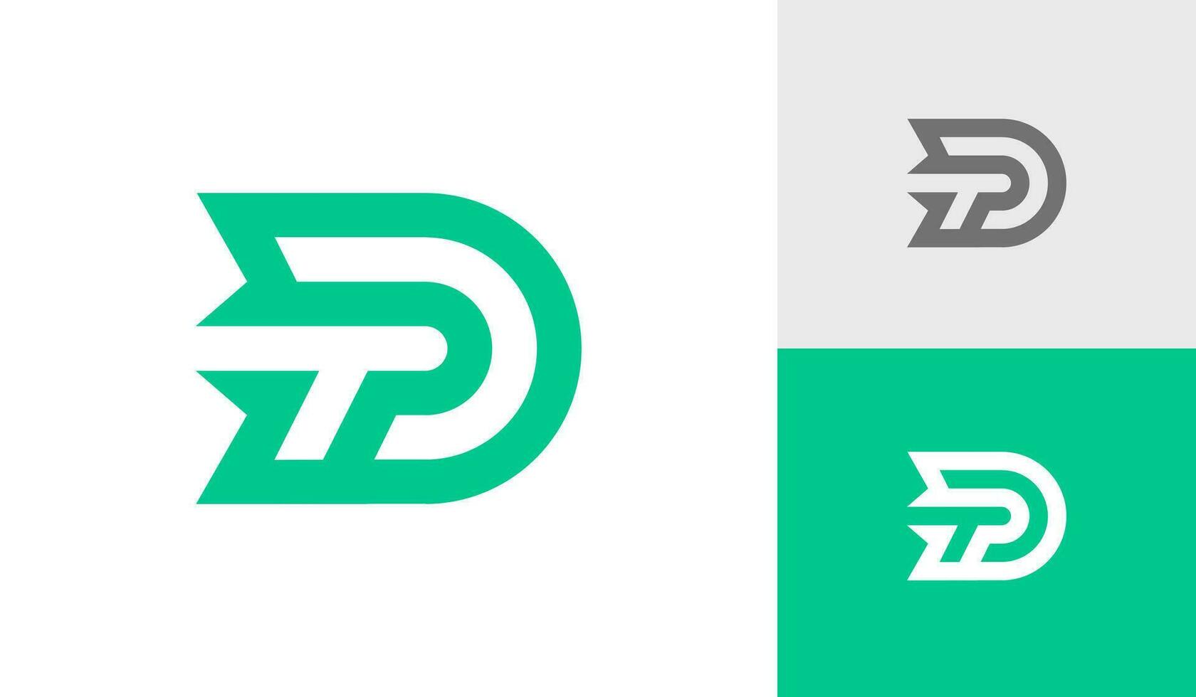 Letter DT or TD initial monogram logo design vector